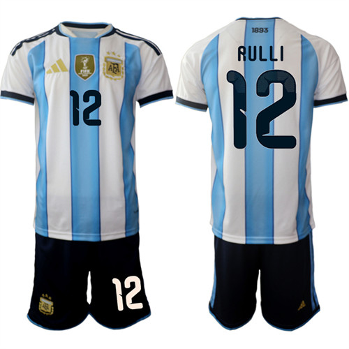 Men's Argentina #12 RULLI National Team FIFA x World Cup 2026 Home White On Field Jersey
