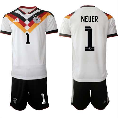 Men's Germany #1 NEUER National Team FIFA x World Cup 2026 Home White On Field Jersey