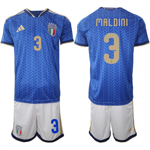 Men's Italy #3 MALDINI National Team FIFA x World Cup 2026 Home Blue On Field Jerseys