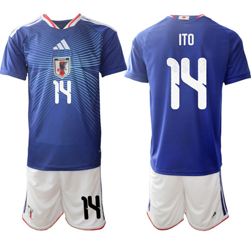 Men's Japan #14 ITO National Team FIFA x World Cup 2026 Home Blue On Field Jersey