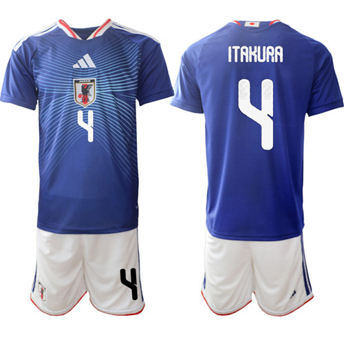 Men's Japan #4 ITAKURA National Team FIFA x World Cup 2026 Home Blue On Field Jersey