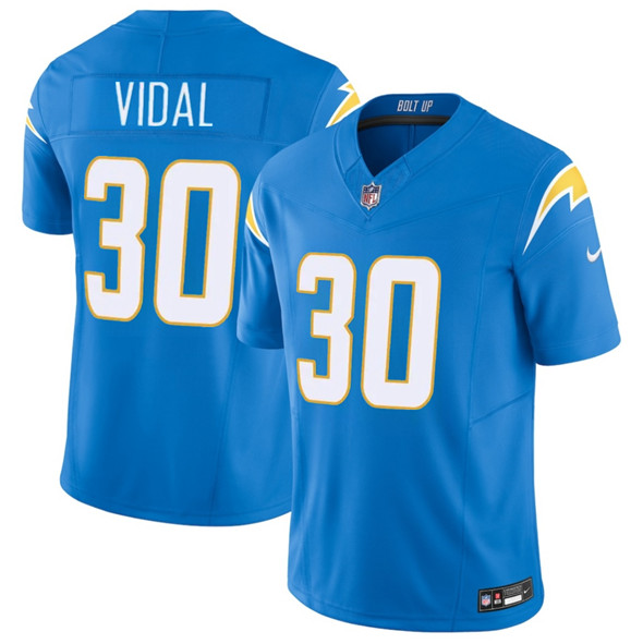 Men's Los Angeles Chargers #30 Kimani Vidal Blue 2025 F.U.S.E. Vapor Limited Football Stitched Jersey