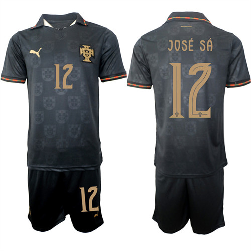 Men's Portugal #12 JOSE SA National Team FIFA x World Cup 2026 Away Gray On Eusebio special edition Jersey