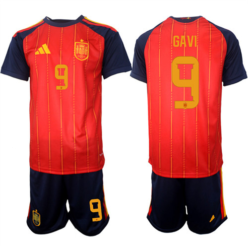 Men's Spain #9 GAVI National Team FIFA x World Cup 2026 Home Red On Field Jerseys