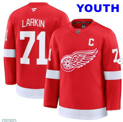 Youth Detroit Red Wings #71 Dylan Larkin Fanatics Red Home Premium Jersey