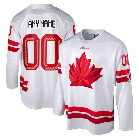 Youth/Women/Men's Canada Hockey Custom White 2026 Stitched Hockey Jersey