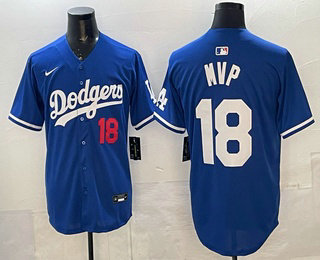 Men's Los Angeles Dodgers #18 Yoshinobu Yamamoto MVP Blue Limited Stitched Jersey