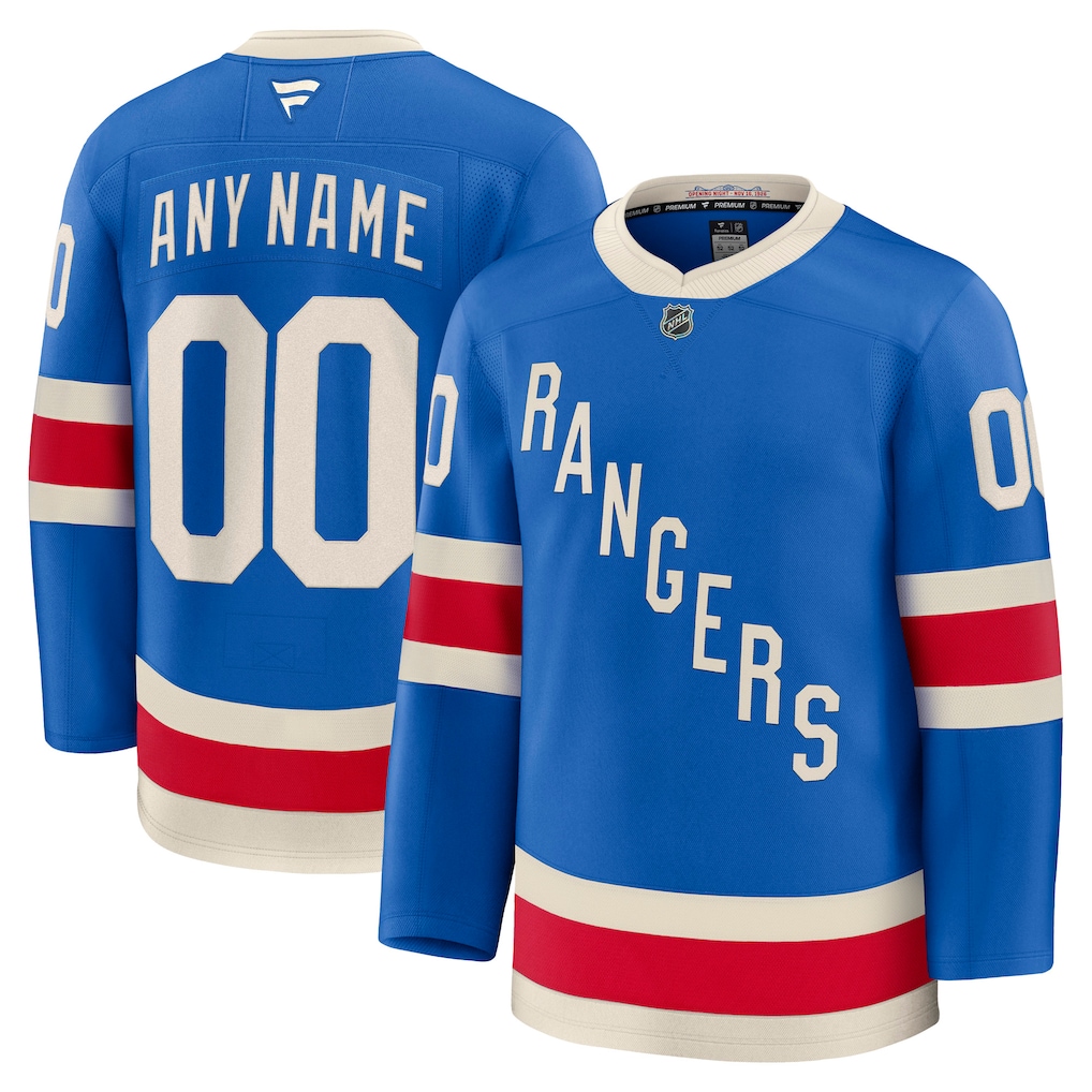Men's New York Rangers Fanatics Blue Centennial Premium Custom Jersey