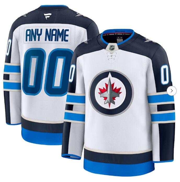 Youth/Women/Men's Winnipeg Jets Fanatics White Away Premium Custom Jersey