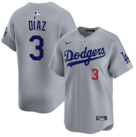 Men's Los Angeles Dodgers #3 Edwin Díaz Royal Limited Stitched Baseball Jersey