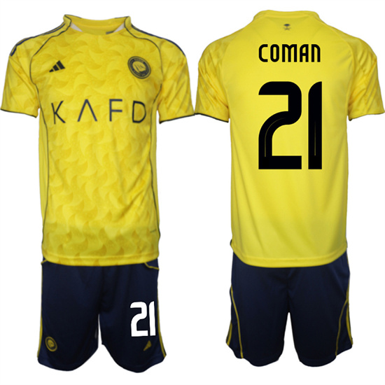 Men's Al Nassr #21 COMAN home 2025-26 Suit Soccer Jerseys