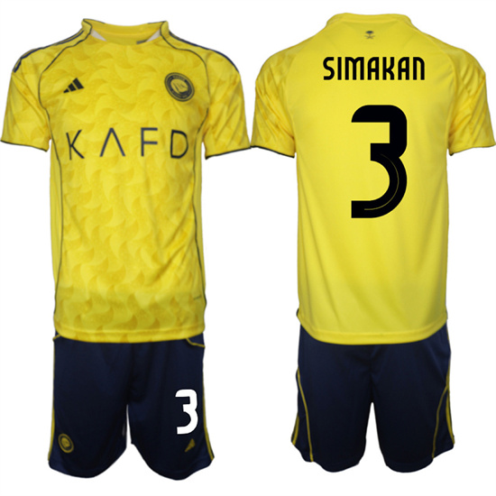 Men's Al Nassr #3 SIMAKAN home 2025-26 Suit Soccer Jerseys