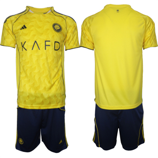 Men's Al Nassr home Blank 2025-26 Suit Soccer Jerseys