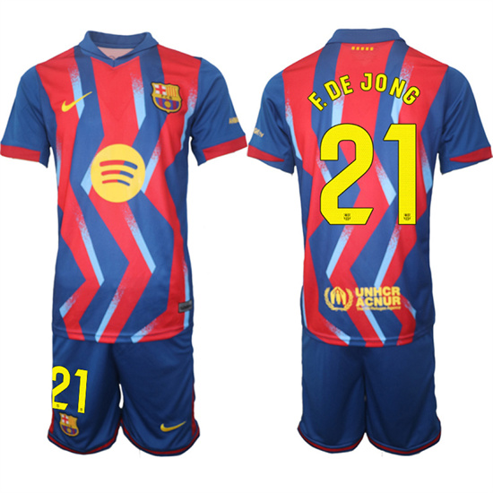 Men's Barcelona #21 F.DE JONG 2025-26 Stadium Fourth Suit Soccer Jerseys