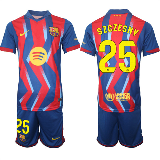 Men's Barcelona #25 SZCZESNY 2025-26 Stadium Fourth Suit Soccer Jerseys