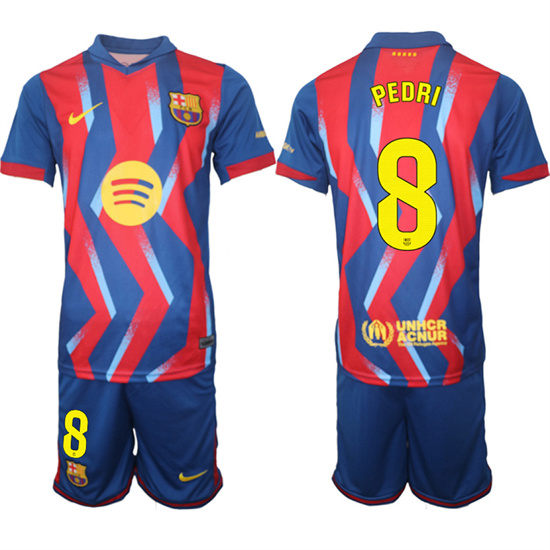 Men's Barcelona #8 PEDRI 2025-26 Stadium Fourth Suit Soccer Jerseys