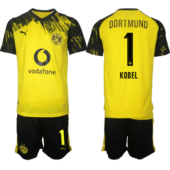 Men's Borussia Dortmund #1 KOBEL Home 2025-26 Suit Soccer Jerseys
