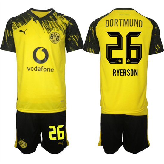 Men's Borussia Dortmund #26 RYERSON Home 2025-26 Suit Soccer Jerseys