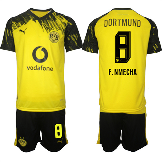 Men's Borussia Dortmund #8 F.NMECHA Home 2025-26 Suit Soccer Jerseys
