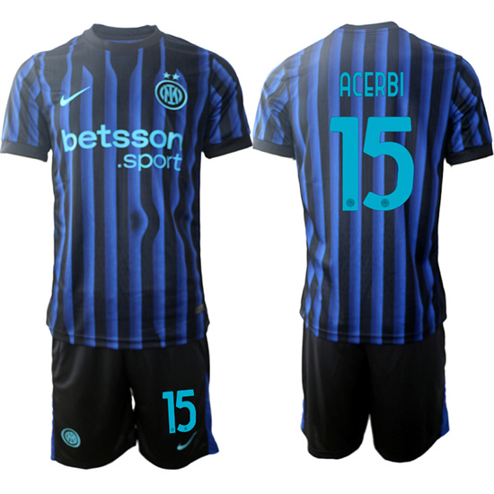 Men's Internazionale #15 ACERBI 2025-26 home Suit Soccer Jerseys