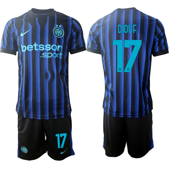Men's Internazionale #17 DIOUF 2025-26 home Suit Soccer Jerseys