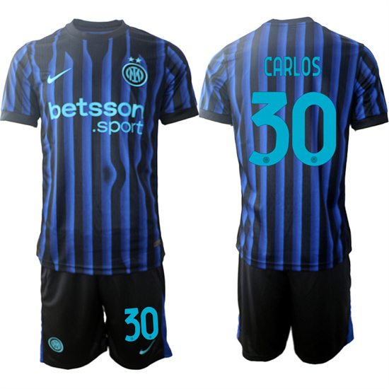 Men's Internazionale #30 CARLOS 2025-26 home Suit Soccer Jerseys