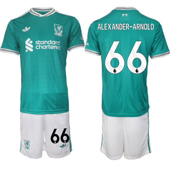 Men's Liverpool #66 ALEXANDER-ARNOLD 2025-26 Third Green Suit Soccer Jerseys
