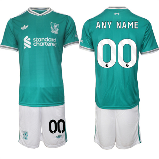 Men's Liverpool Custom Any Name And Number 2025-26 Third Green Suit Soccer Jerseys