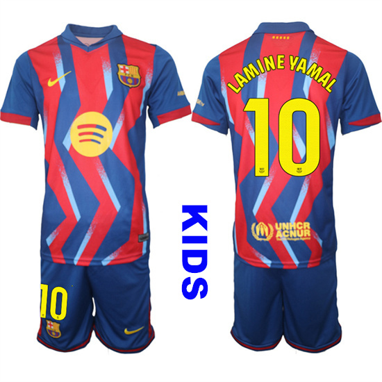 Youth Barcelona #10 LAMINE YAMAL 2025-26 Stadium Fourth Suit Kids Soccer Jerseys