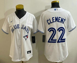 Women's Toronto Blue Jays #22 Ernie Clement White Cool Base Jersey