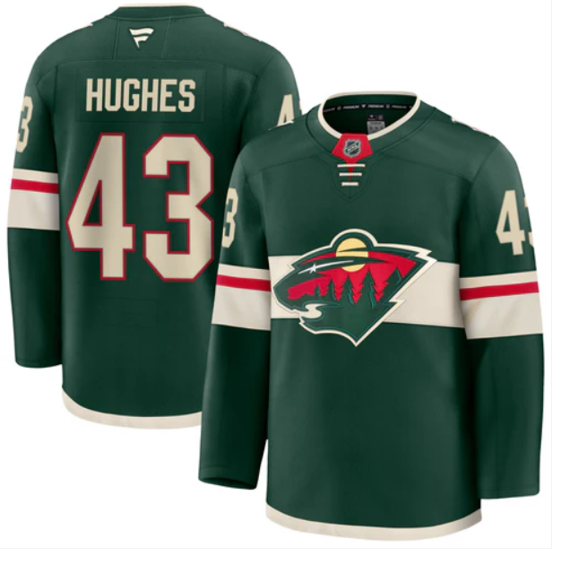 Men's Quinn Hughes Minnesota Wild #43 Fanatics Home Breakaway Green Jersey