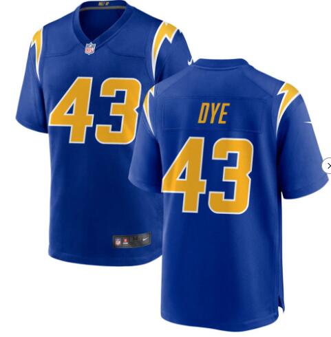 Men's Los Angeles Chargers #43 Troy Dye Alternate Charger Royal Blue Game Jersey