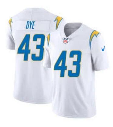Men's Los Angeles Chargers #43 Troy Dye Alternate Charger White Game Jersey