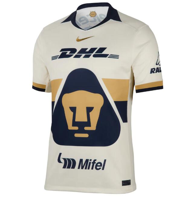 Men's PUM UNAM 2025-26 Home Sail Obsidian Club Gold Nike Soccer AAA Jerseys