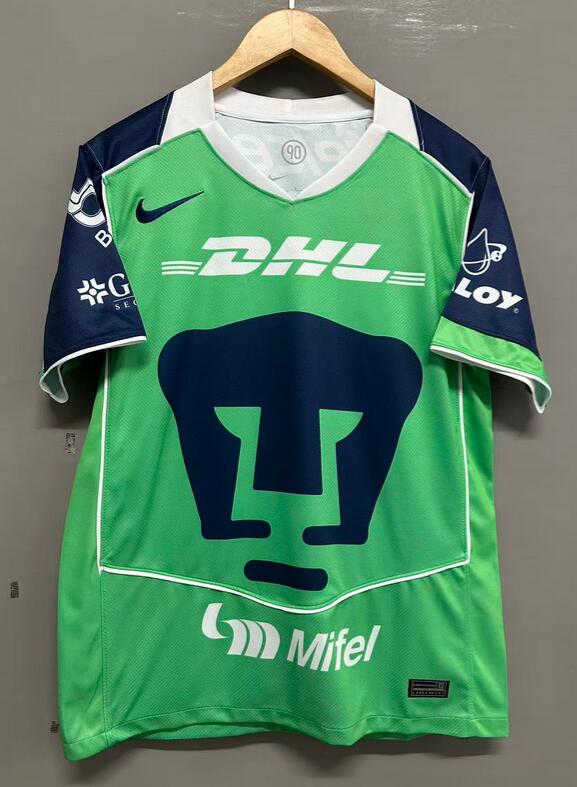 Men's PUM UNAM Blank 2025-26 Third Green White Nike Soccer AAA Jersey