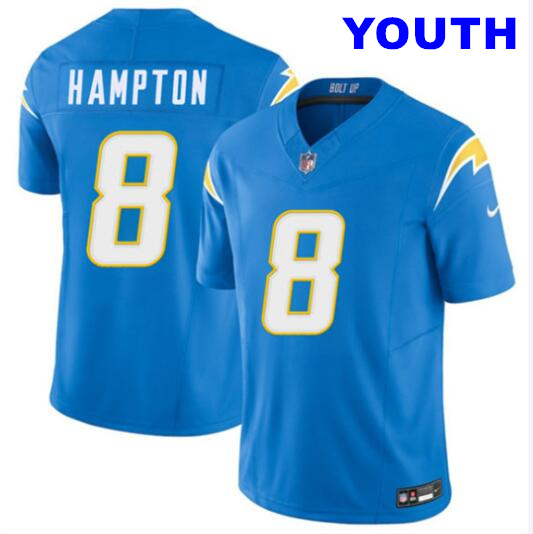 Youth Los Angeles Chargers #8 Omarion Hampton Blue 2025 F.U.S.E. Vapor Limited Football Stitched Jersey