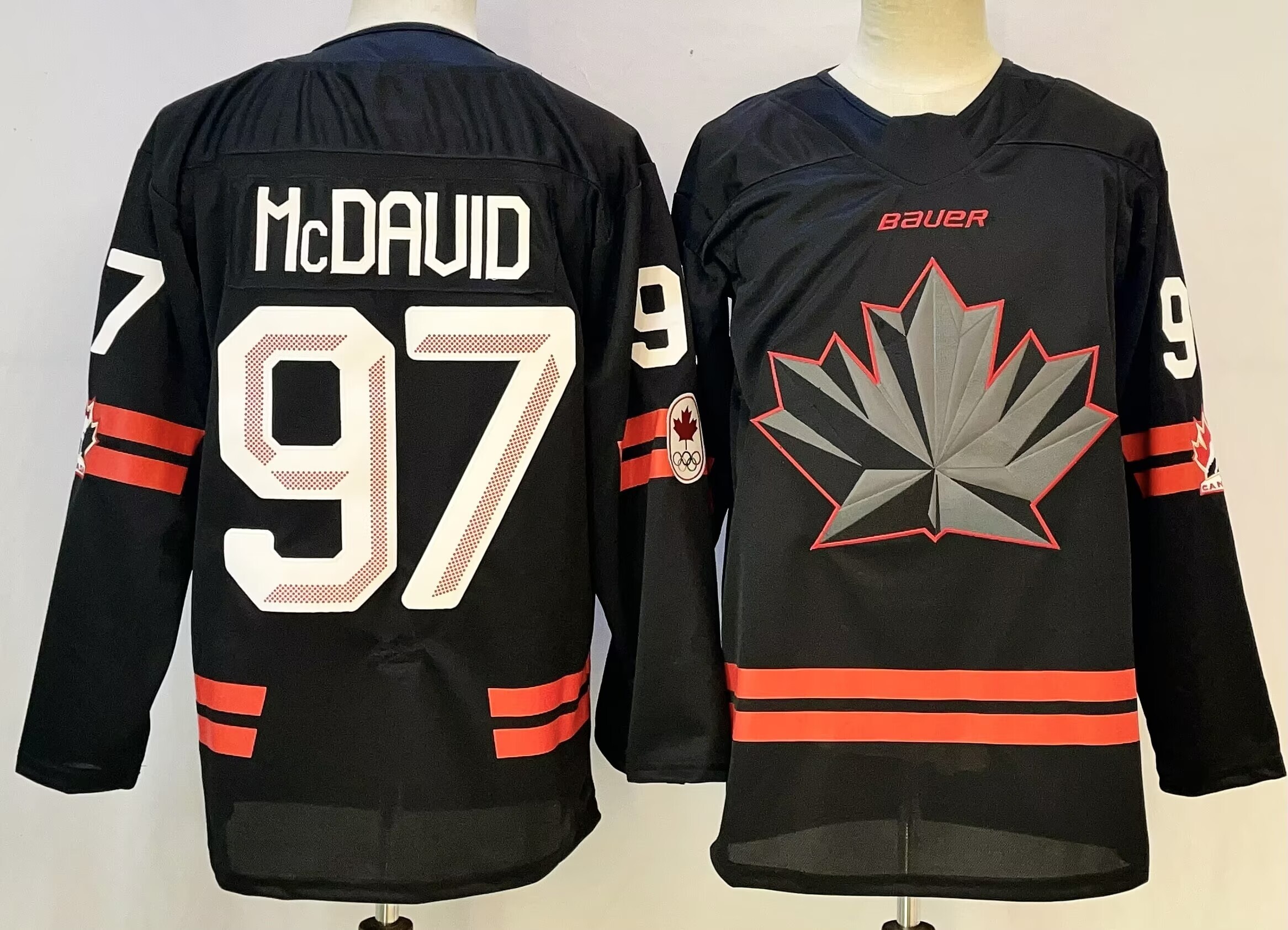 Men's Canada Hockey #97 Connor McDavid Black 2026 Stitched Jersey