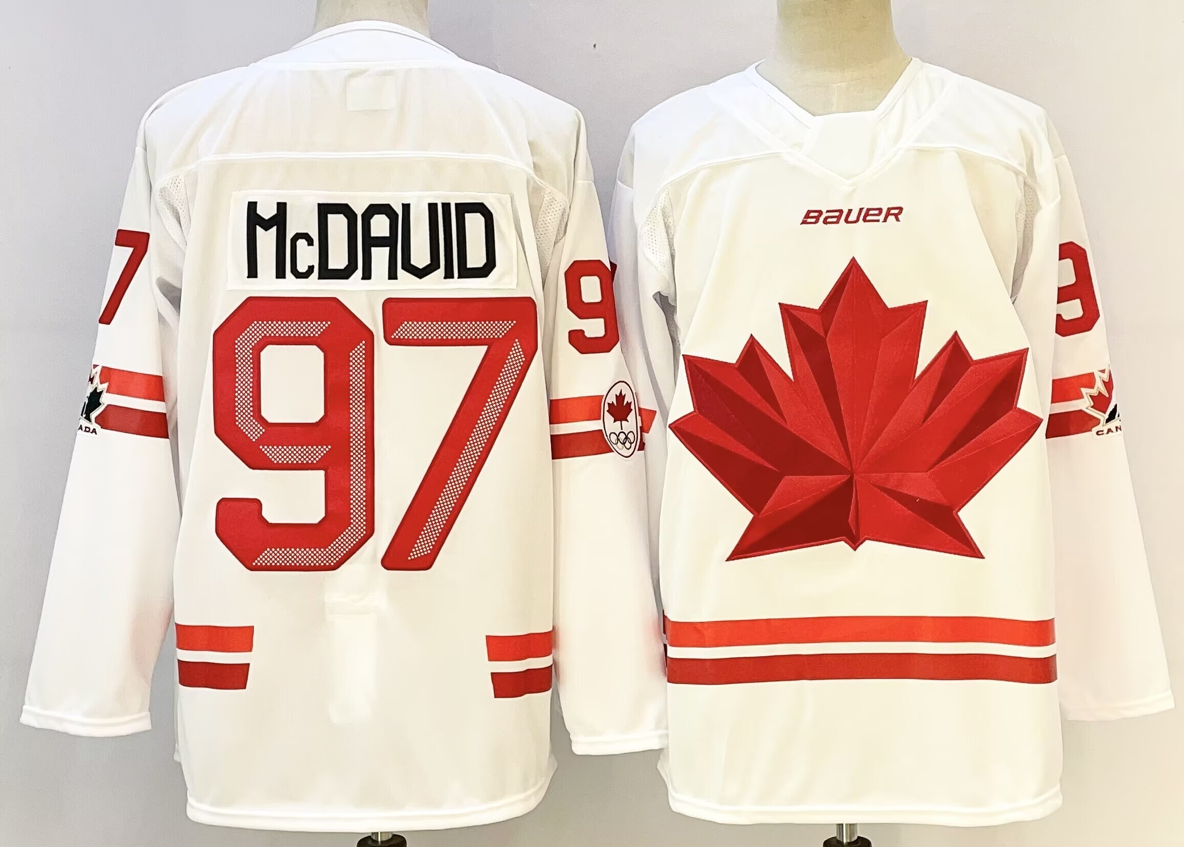 Men's Canada Hockey #97 Connor McDavid White 2026 Stitched Jersey