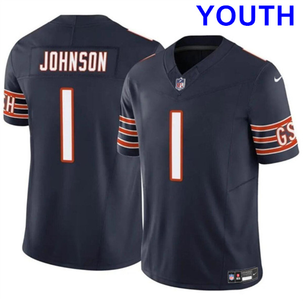 Youth Chicago Bears #1 Jaylon Johnson Navy 2024 F.U.S.E. Vapor Football Stitched Jersey