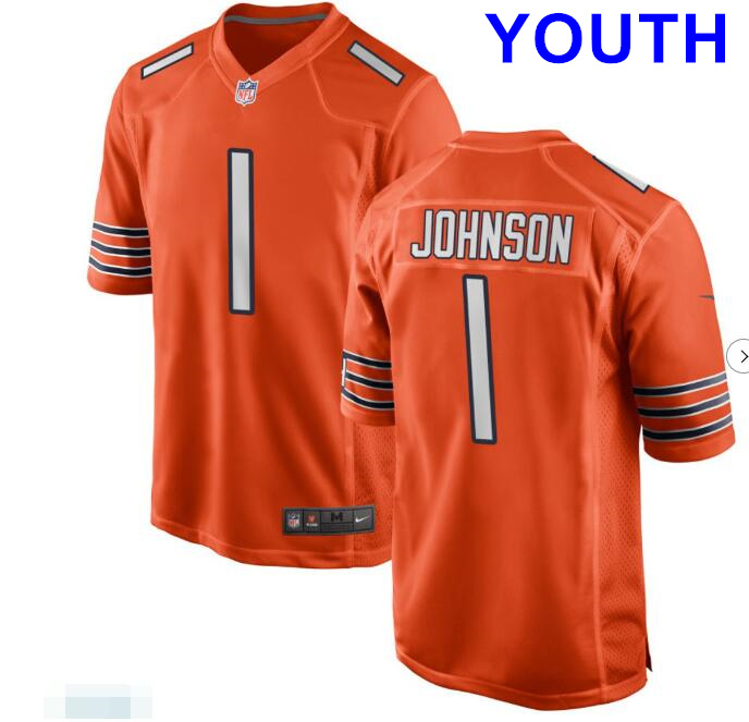 Youth Chicago Bears #1 Jaylon Johnson Orange Game Football Stitched Jersey
