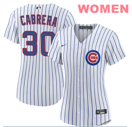 Women's Edward Cabrera Chicago Cubs #30 Home White Limited Jersey by NIKE