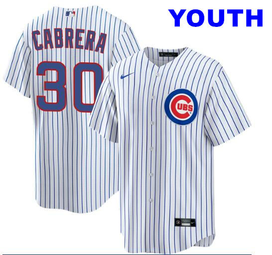 Youth Edward Cabrera Chicago Cubs #30 Home White Limited Jersey by NIKE