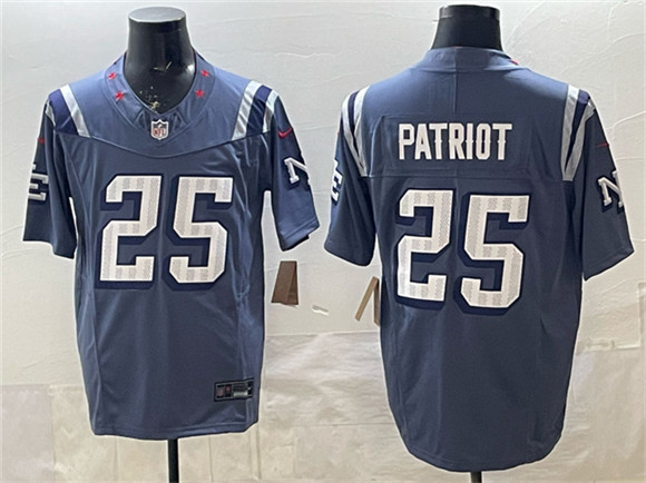Men's New England Patriots #25 Patriot 2025 F.U.S.E. “Rivalries” Vapor Limited Football Stitched Jersey