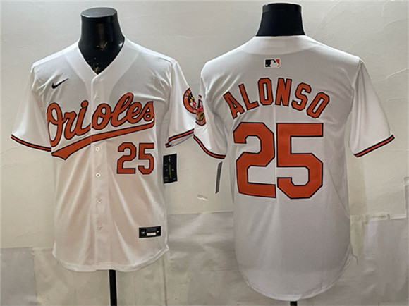 Men's Baltimore Orioles #25 Pete Alonso White 2025 Home Limited Stitched Baseball Jersey