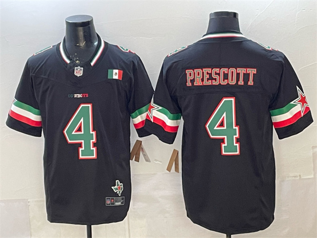 Men's Dallas Cowboys #4 Dak Prescott 2024 Mexico Black F.U.S.E. Stitched Football Jersey
