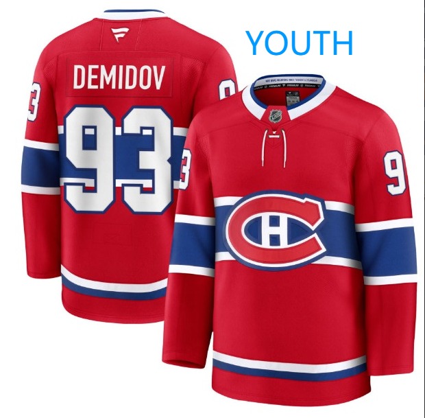 Youth Montreal Canadiens #93 Ivan Demidov Fanatics Home Red Jersey