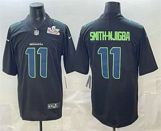 Men's Seattle Seahawks #11 Jaxon Smith-Njigba Limited Black Super Bowl LX Fashion Vapor Jersey