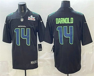 Men's Seattle Seahawks #14 Sam Darnold Limited Black Super Bowl LX Fashion Vapor Jersey