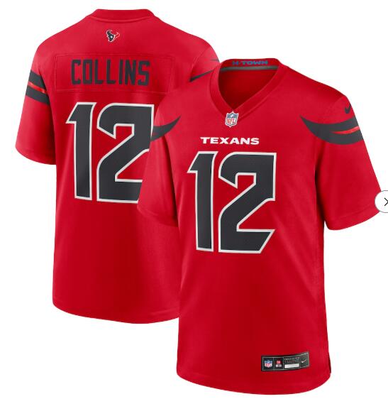 Men's Houston Texans #12 Nico Collins Nike Red Alternate Game Jersey