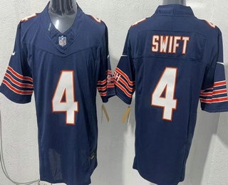 Men's Chicago Bears #4 D'Andre Swift Limited Navy FUSE Vapor Jersey